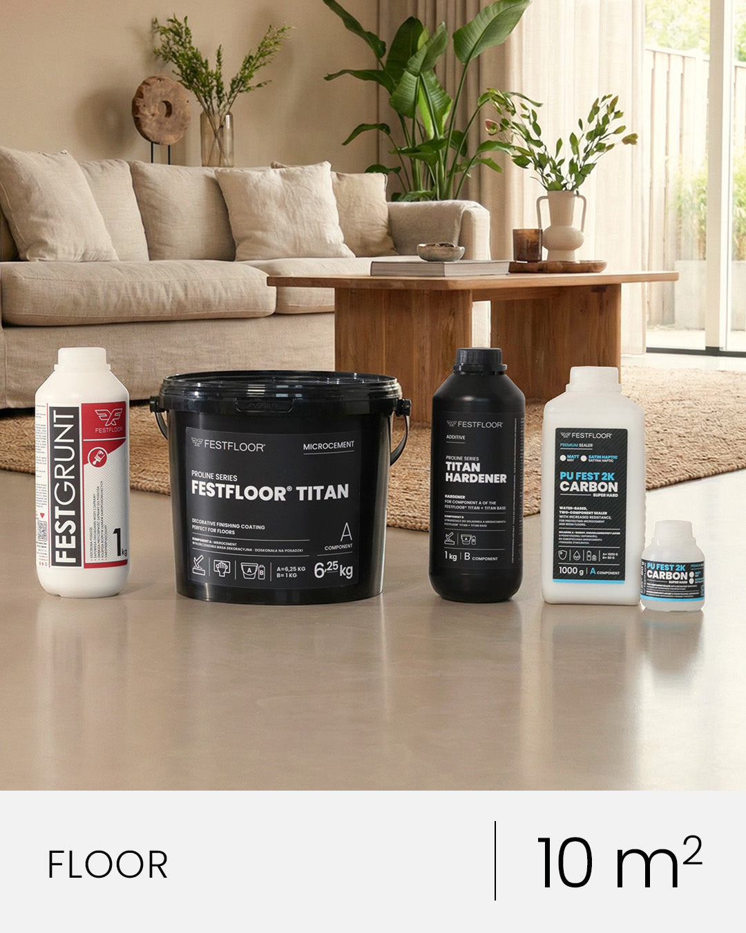 Súprava mikrocementu na podlahy FESTFLOOR TITAN - 10m²