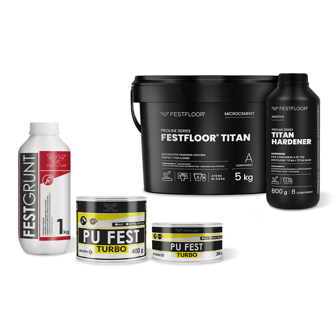 Súprava mikrocementu na podlahu a obklady do kúpeľne FESTFLOOR TITAN - 5m²